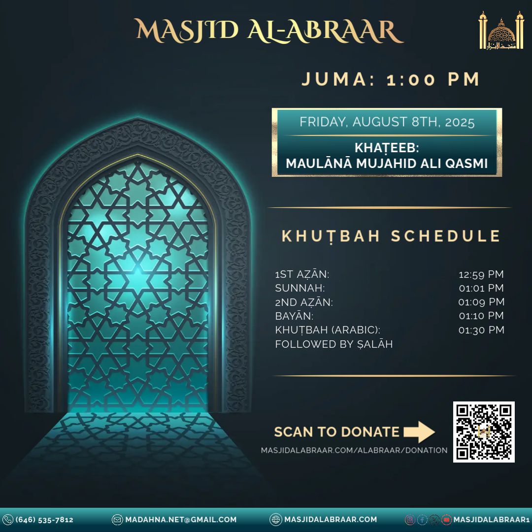 Juma at Masjid Al-Abraar, 8th August
